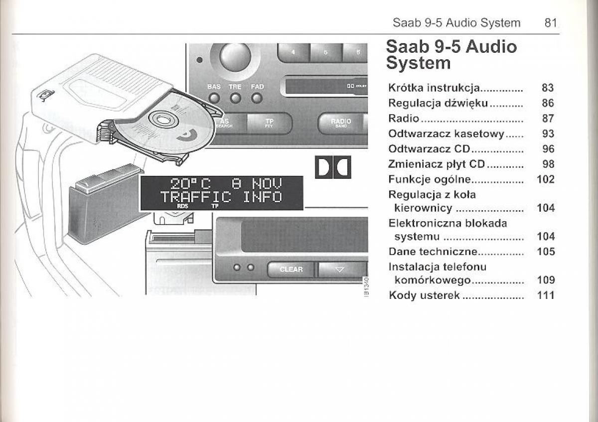 Saab 9 5 I 1 YS3E instrukcja obslugi / page 80