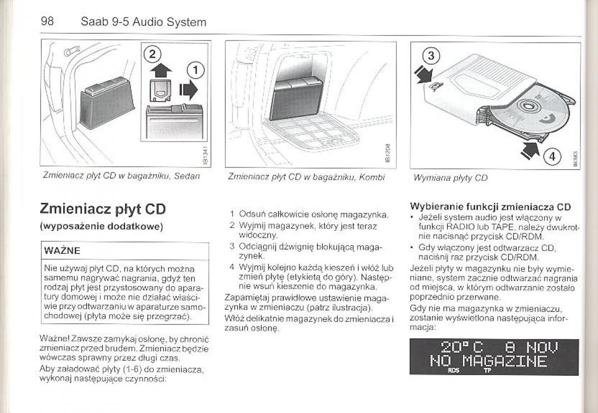 Saab 9 5 I 1 YS3E instrukcja obslugi / page 97