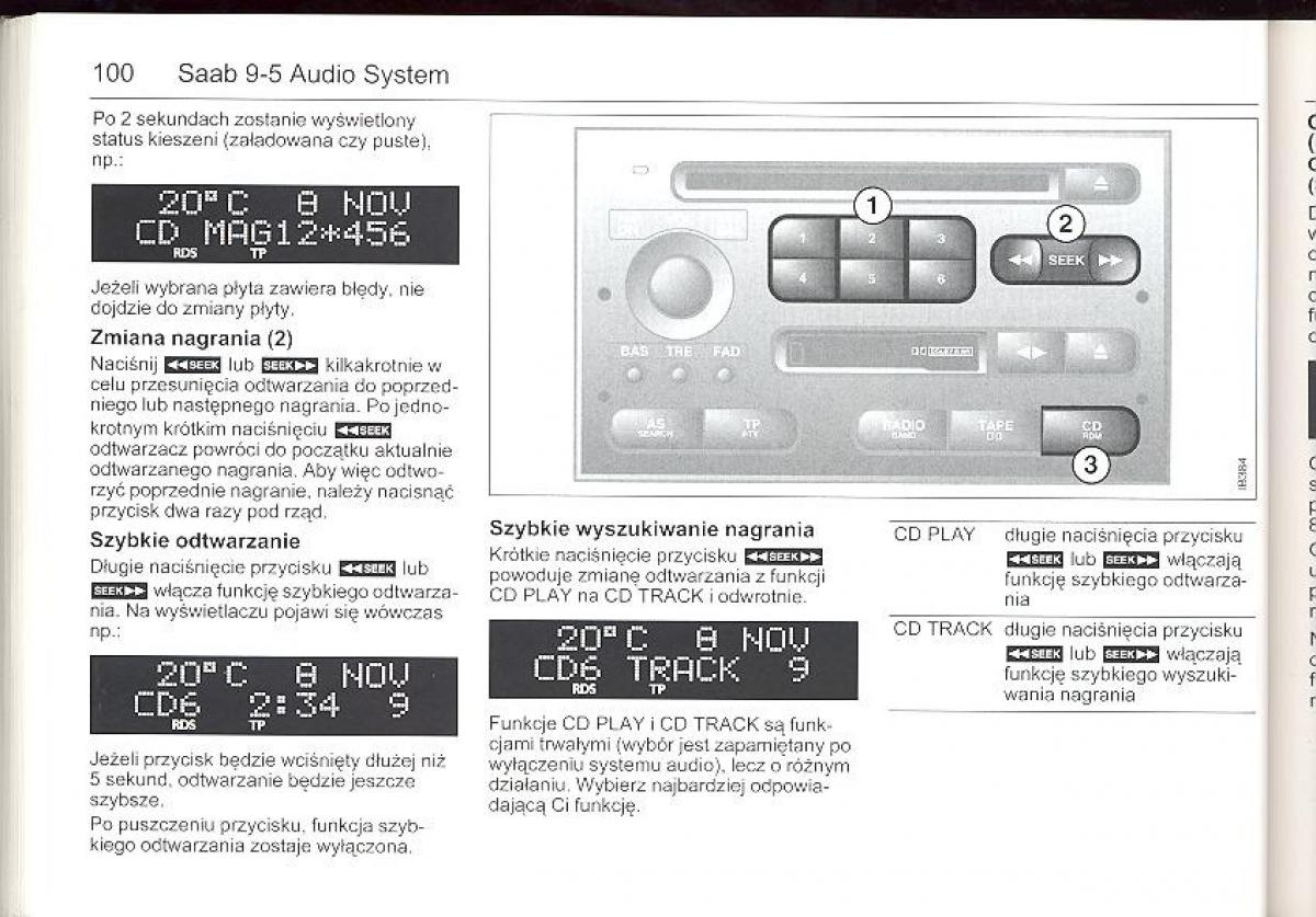 Saab 9 5 I 1 YS3E instrukcja obslugi / page 99