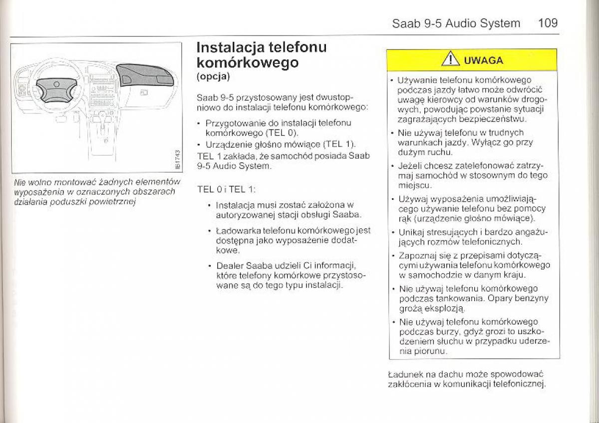 Saab 9 5 I 1 YS3E instrukcja obslugi / page 108