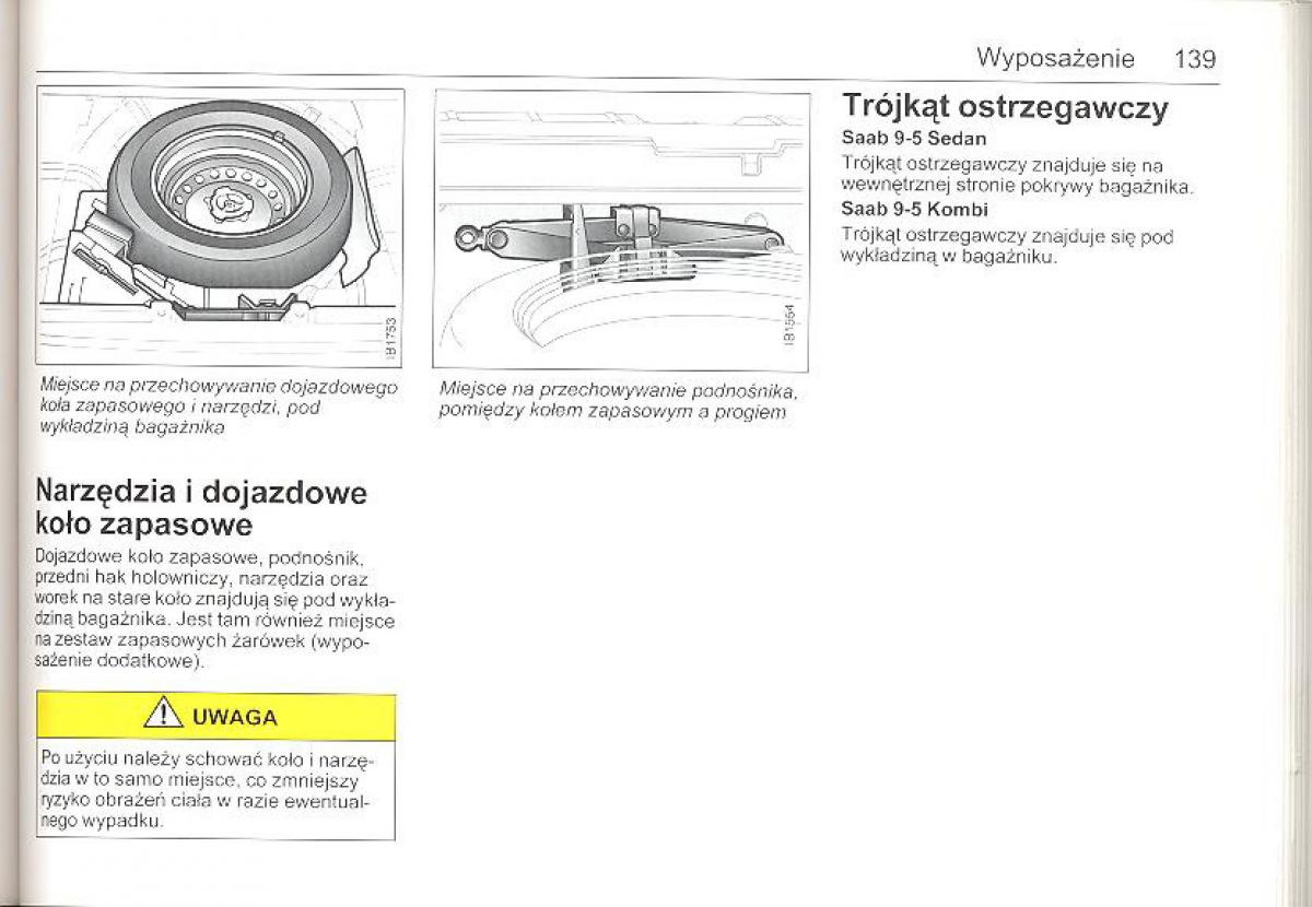 Saab 9 5 I 1 YS3E instrukcja obslugi / page 138