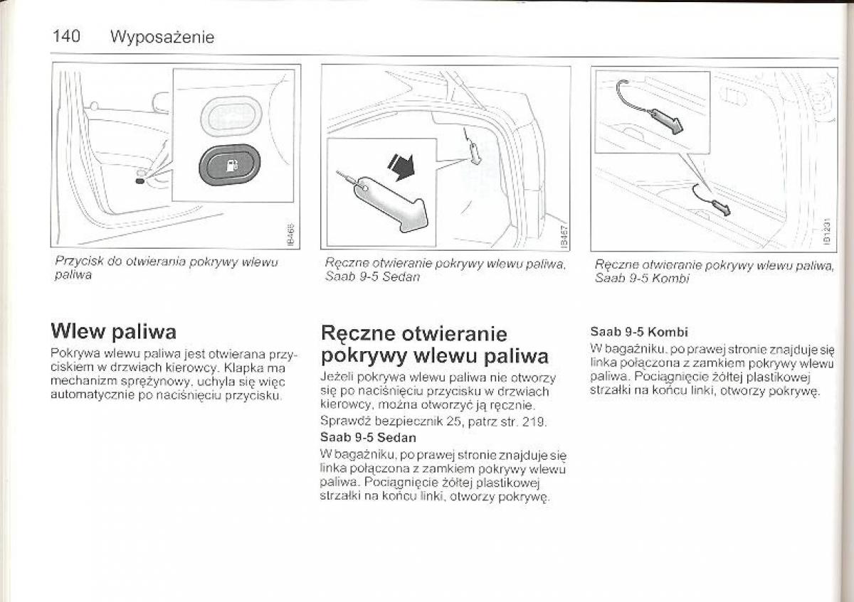 Saab 9 5 I 1 YS3E instrukcja obslugi / page 139