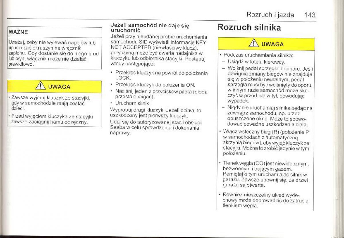 Saab 9 5 I 1 YS3E instrukcja obslugi / page 142