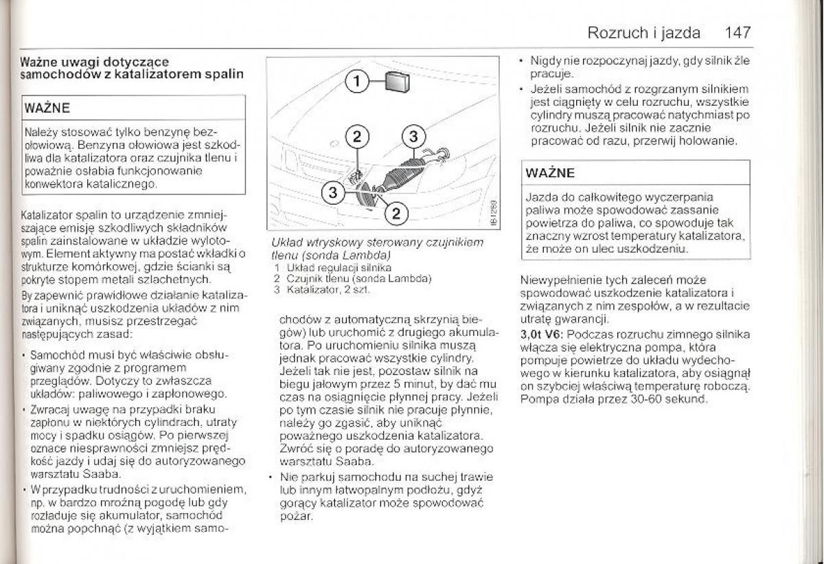 Saab 9 5 I 1 YS3E instrukcja obslugi / page 146