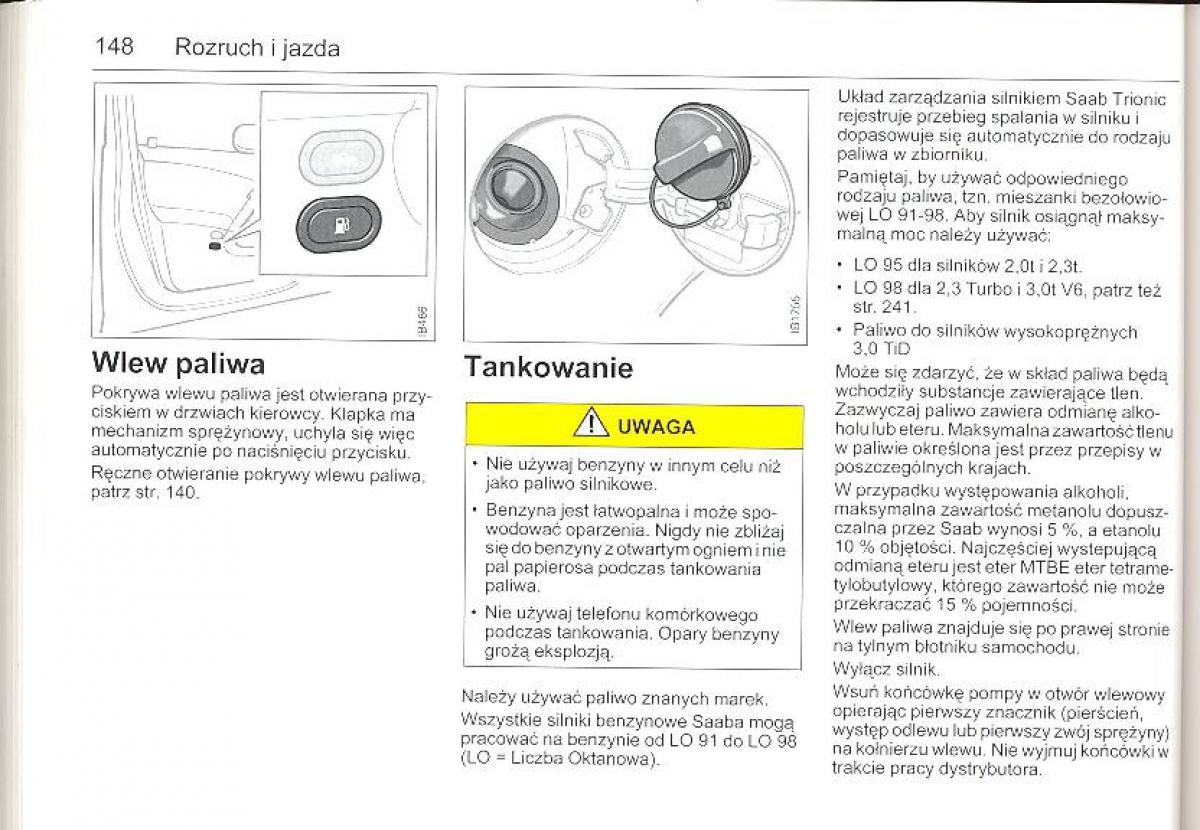 Saab 9 5 I 1 YS3E instrukcja obslugi / page 147