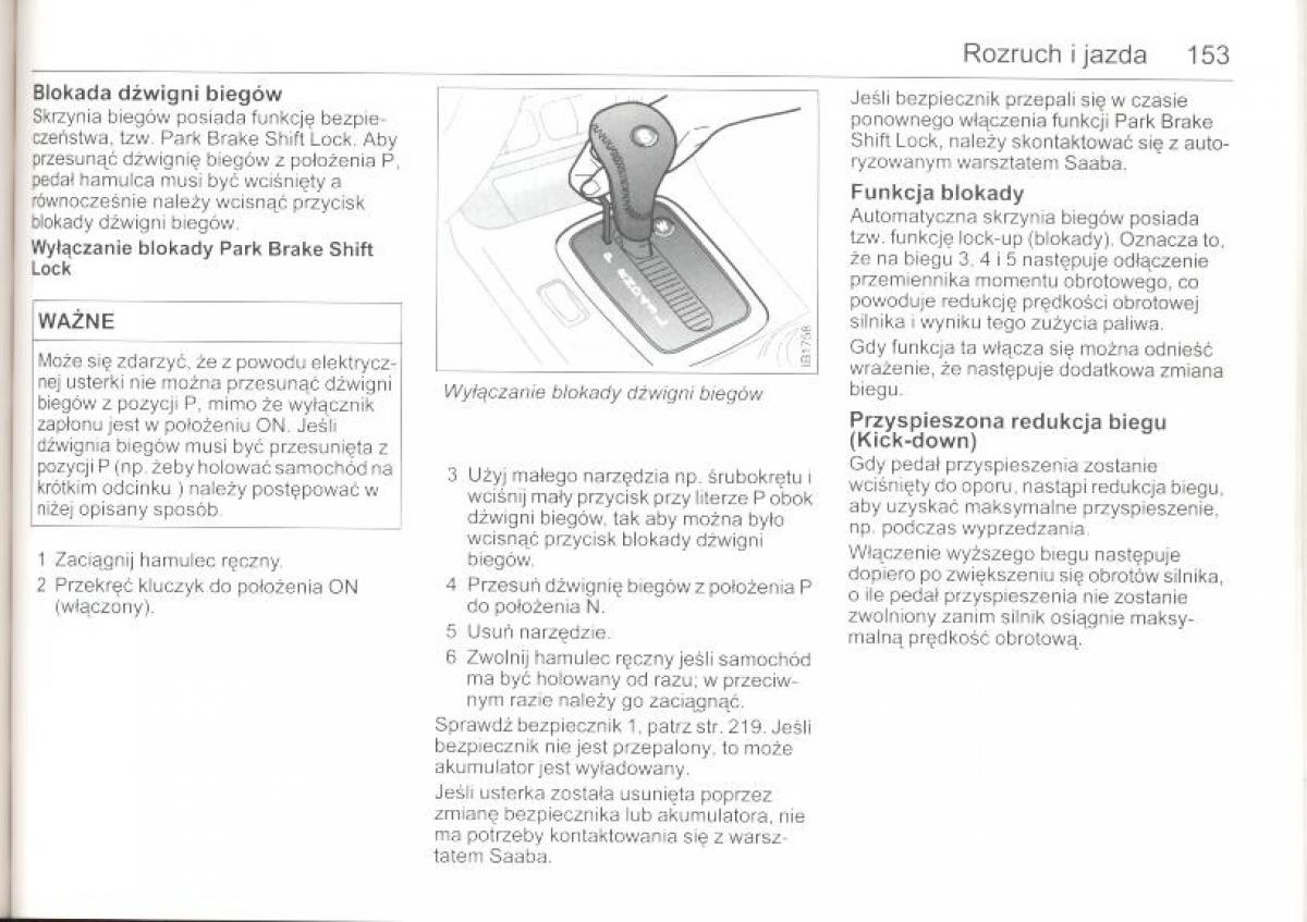 Saab 9 5 I 1 YS3E instrukcja obslugi / page 152