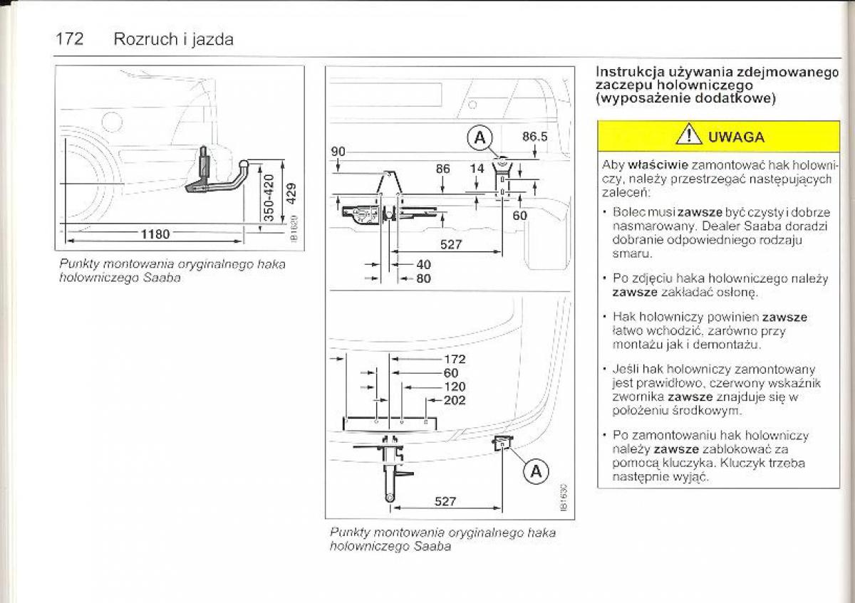 Saab 9 5 I 1 YS3E instrukcja obslugi / page 171