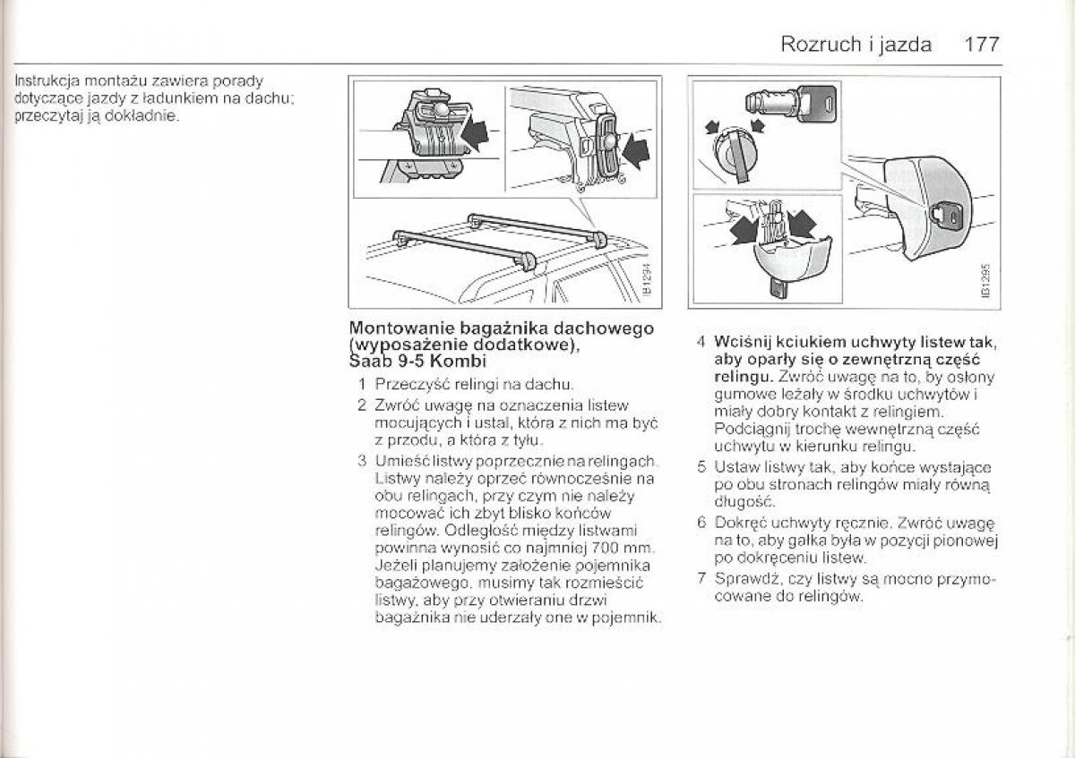 Saab 9 5 I 1 YS3E instrukcja obslugi / page 176