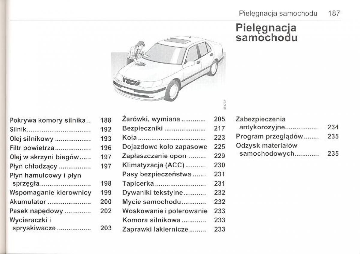 Saab 9 5 I 1 YS3E instrukcja obslugi / page 186