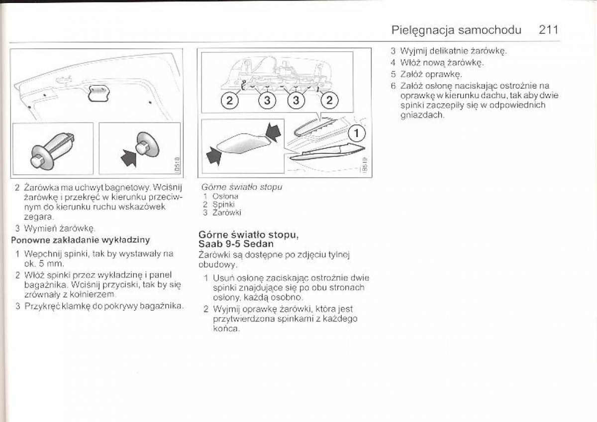 Saab 9 5 I 1 YS3E instrukcja obslugi / page 210