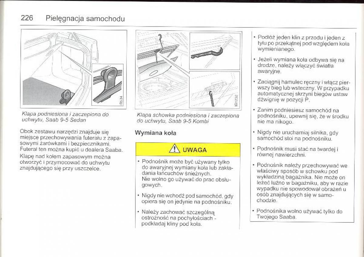 Saab 9 5 I 1 YS3E instrukcja obslugi / page 225