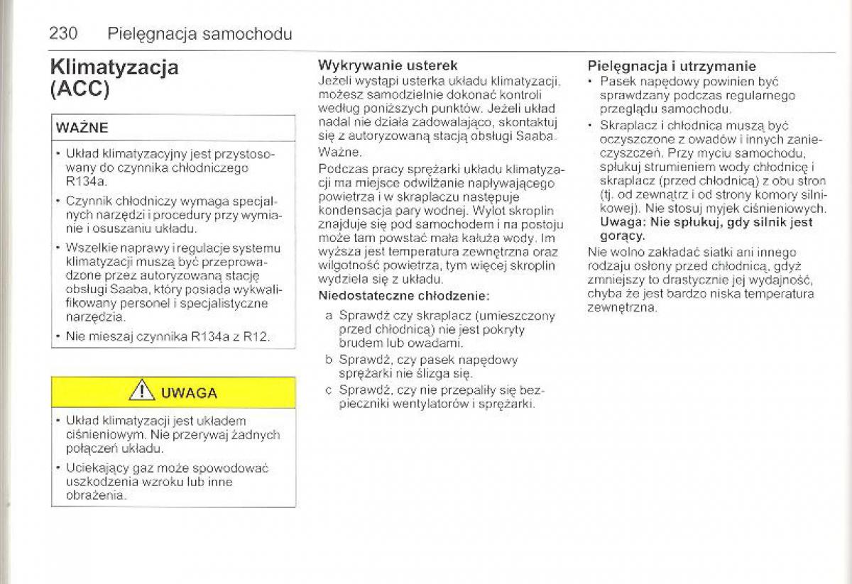 Saab 9 5 I 1 YS3E instrukcja obslugi / page 229