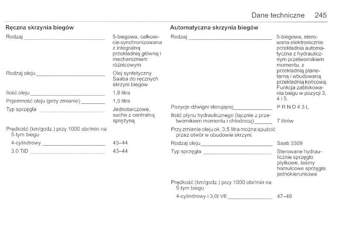 Saab 9 5 I 1 YS3E instrukcja obslugi / page 244