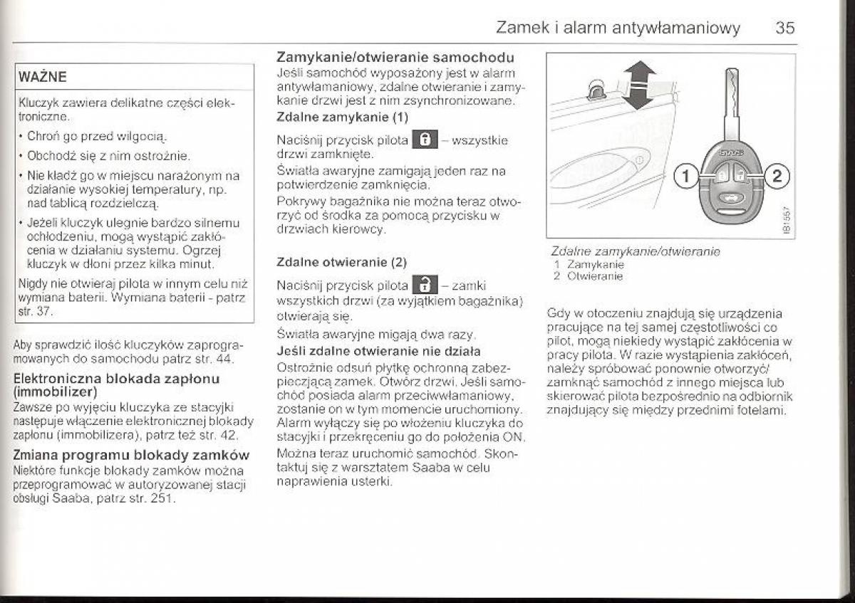 Saab 9 5 I 1 YS3E instrukcja obslugi / page 34