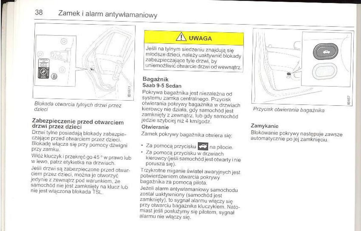 Saab 9 5 I 1 YS3E instrukcja obslugi / page 37