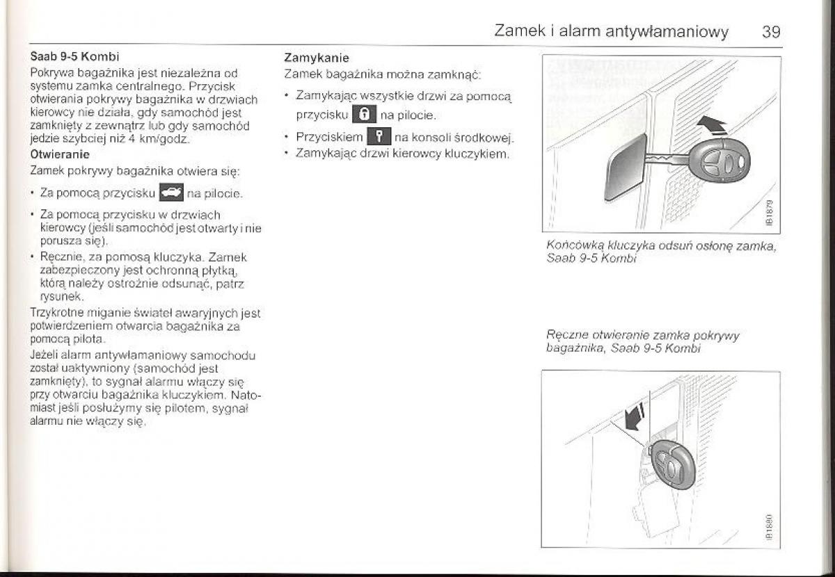 Saab 9 5 I 1 YS3E instrukcja obslugi / page 38