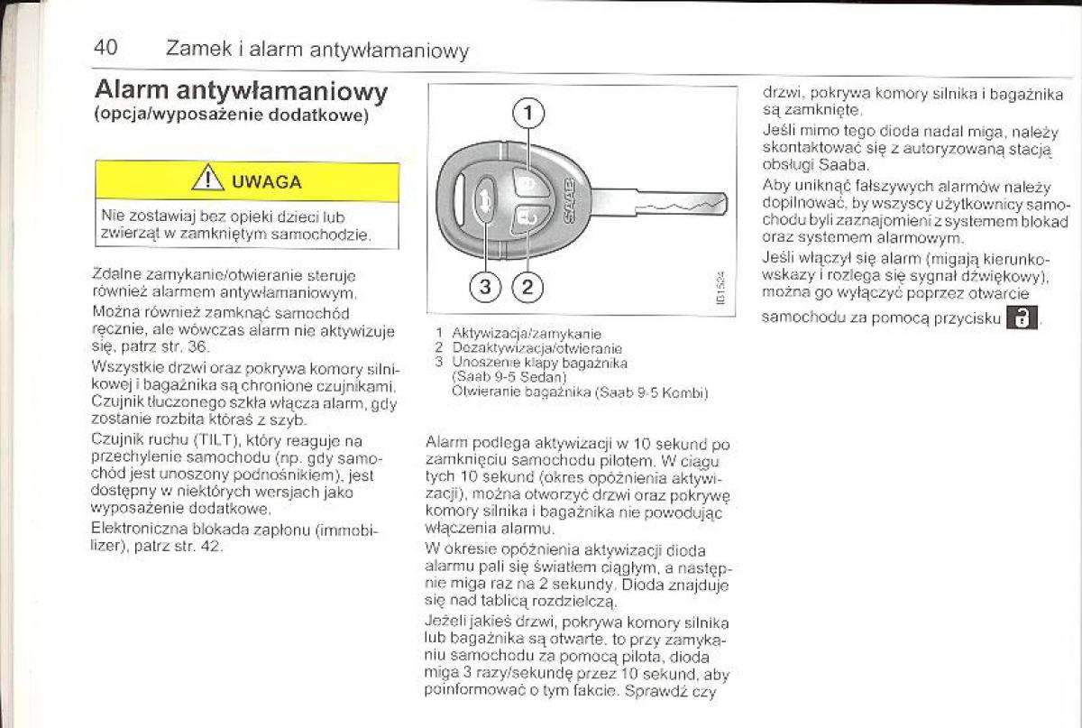 Saab 9 5 I 1 YS3E instrukcja obslugi / page 39