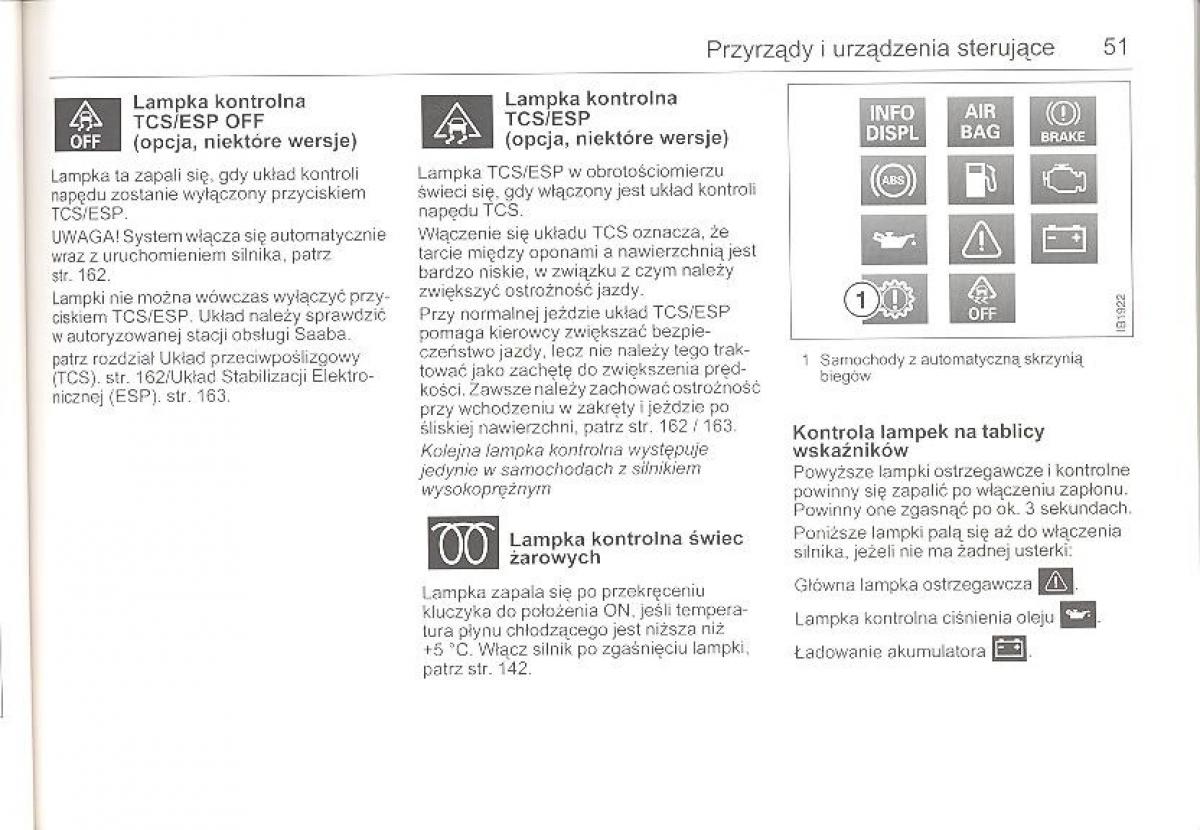 Saab 9 5 I 1 YS3E instrukcja obslugi / page 50