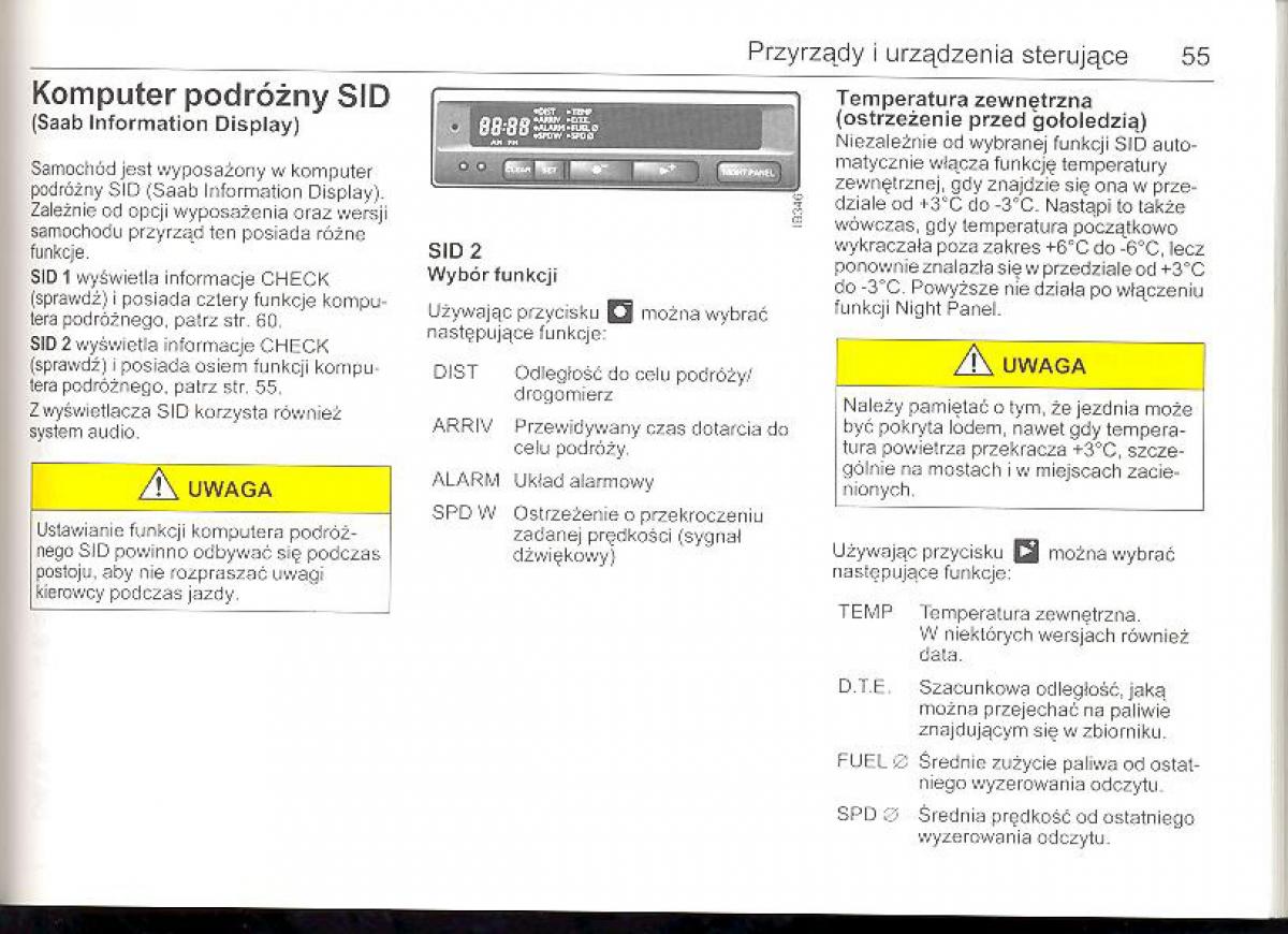 Saab 9 5 I 1 YS3E instrukcja obslugi / page 54