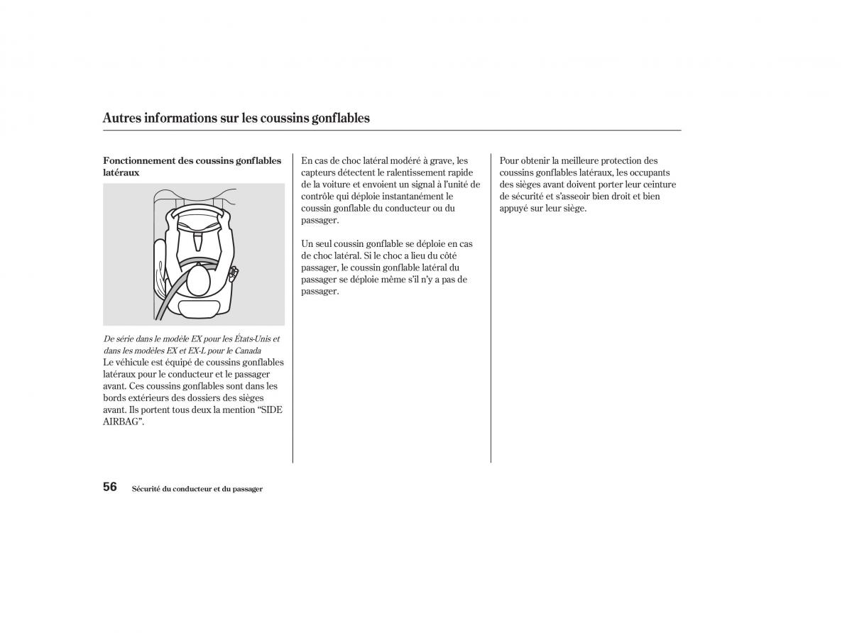 Honda CR V II 2 manuel du proprietaire / page 55