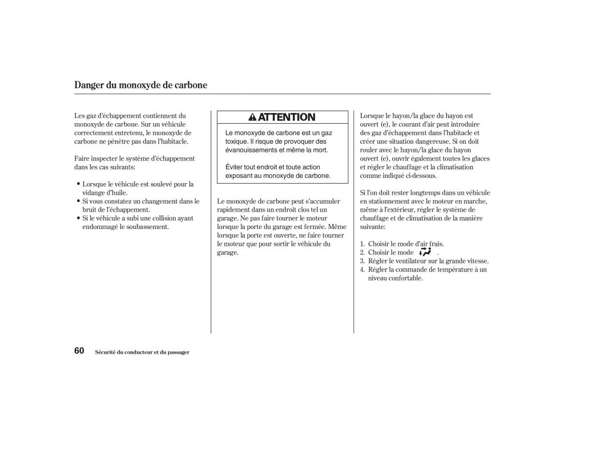 Honda CR V II 2 manuel du proprietaire / page 59