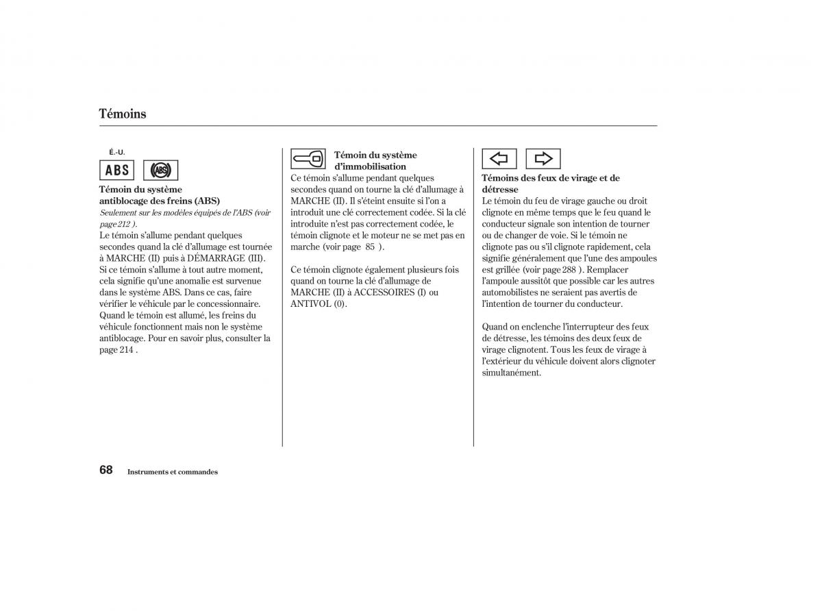 Honda CR V II 2 manuel du proprietaire / page 67