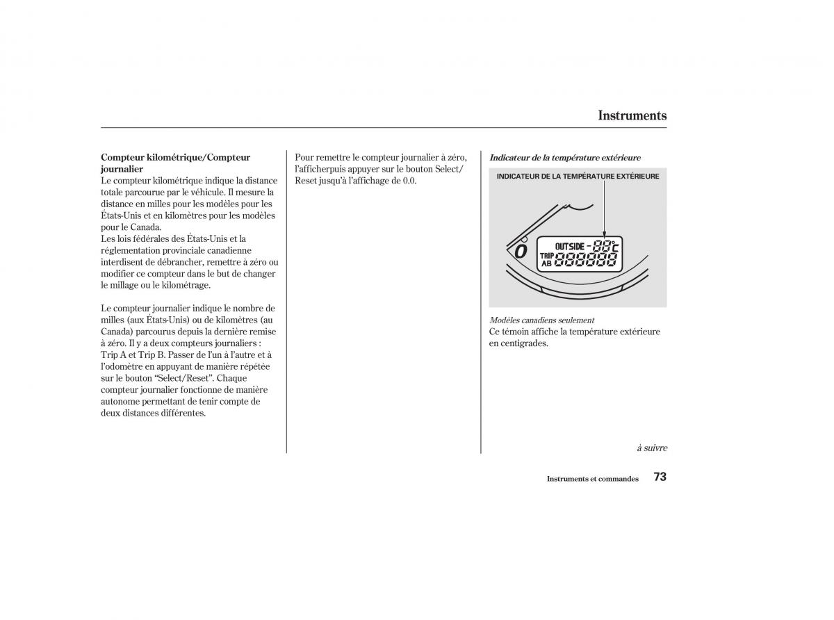 Honda CR V II 2 manuel du proprietaire / page 72