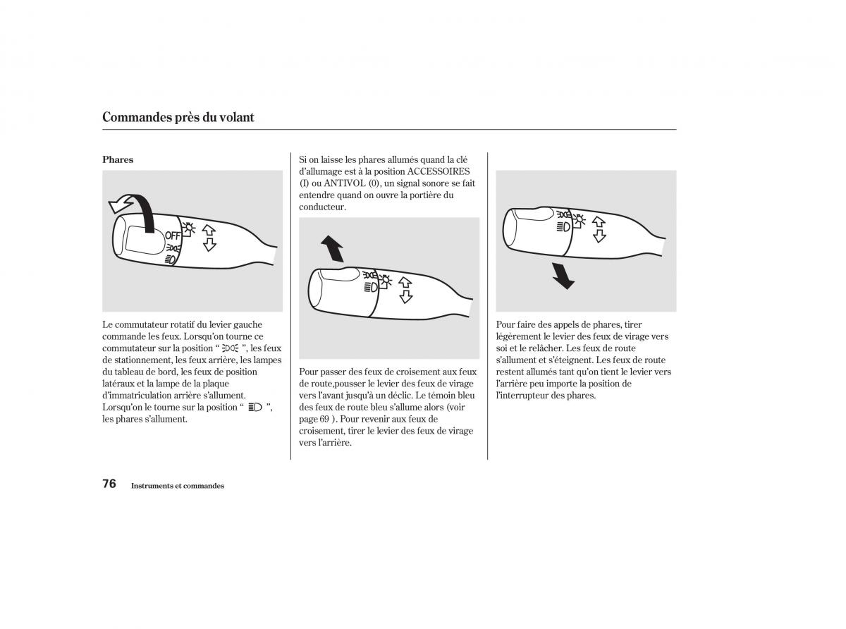 Honda CR V II 2 manuel du proprietaire / page 75