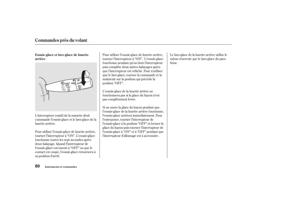 Honda CR V II 2 manuel du proprietaire / page 79