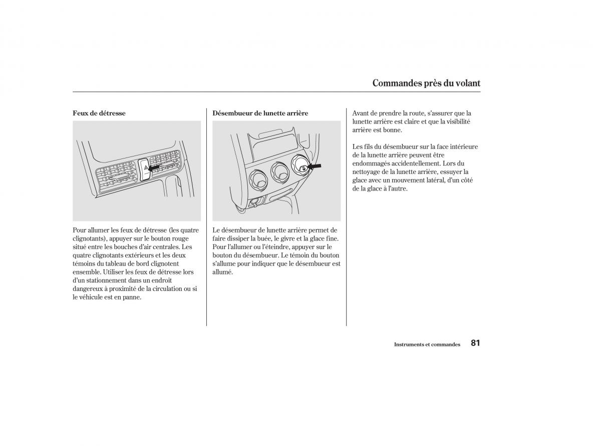 Honda CR V II 2 manuel du proprietaire / page 80