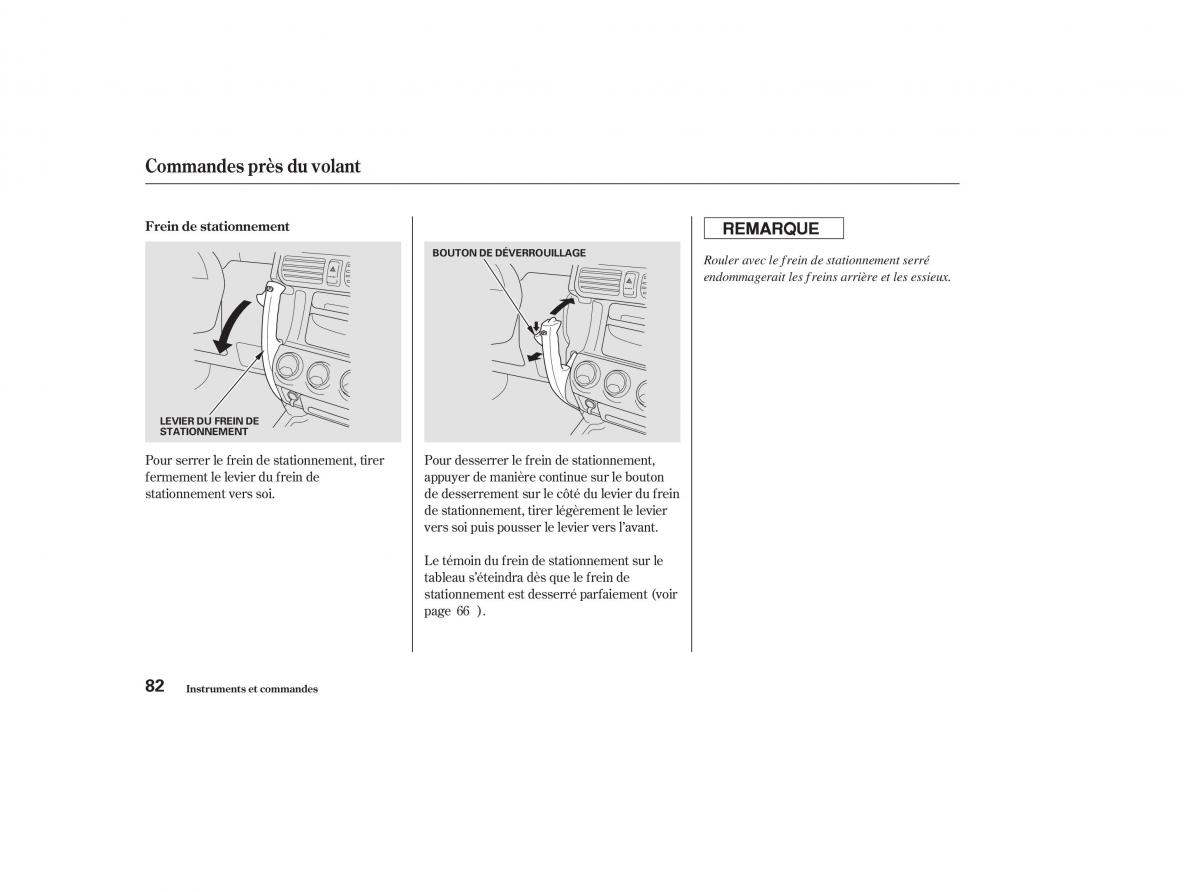 Honda CR V II 2 manuel du proprietaire / page 81