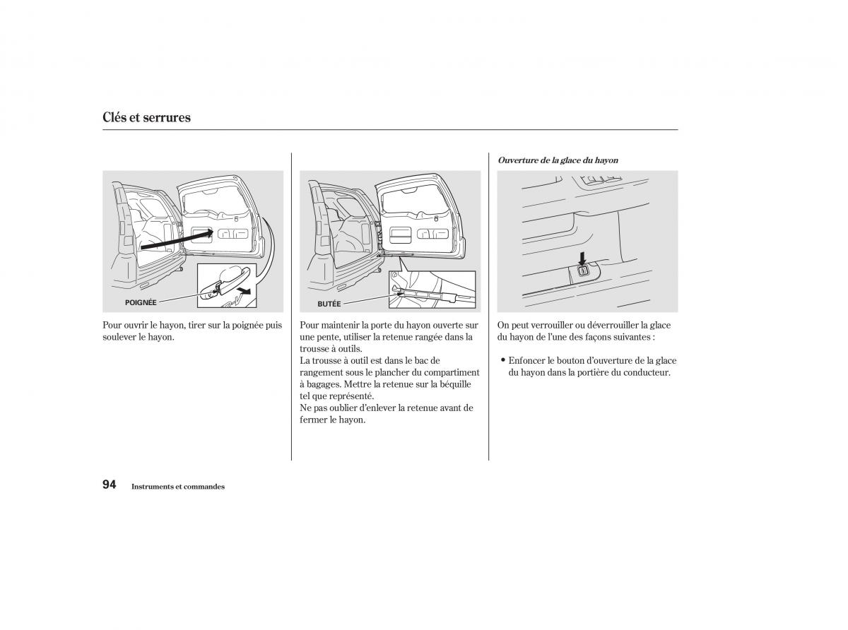 Honda CR V II 2 manuel du proprietaire / page 93