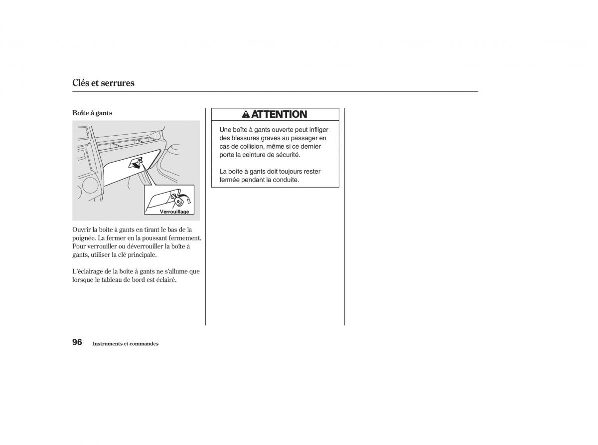 Honda CR V II 2 manuel du proprietaire / page 95