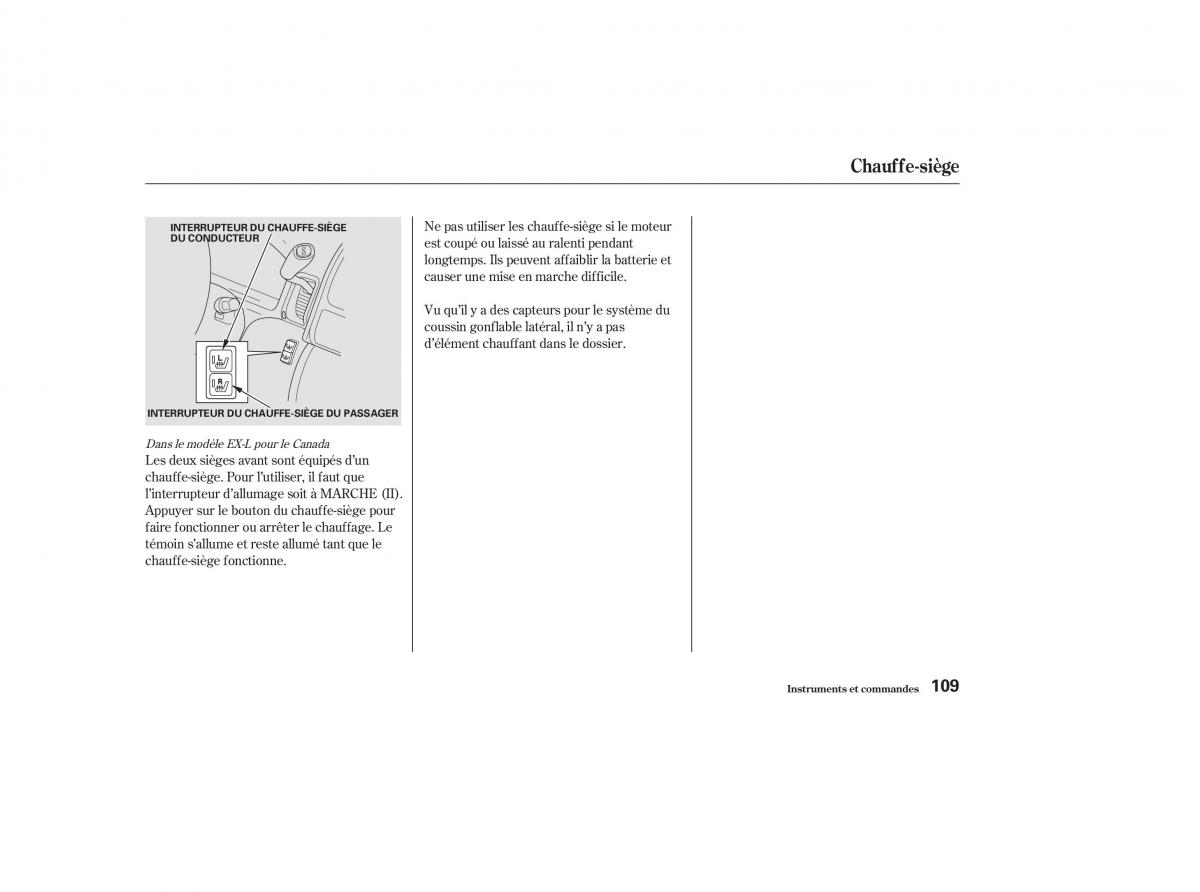 Honda CR V II 2 manuel du proprietaire / page 108