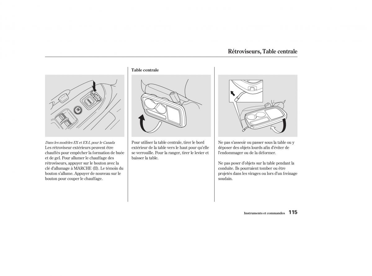 Honda CR V II 2 manuel du proprietaire / page 114