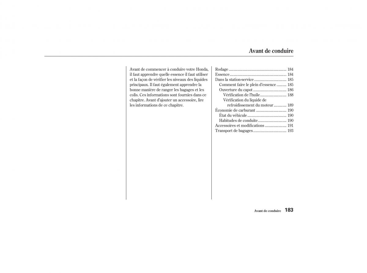 Honda CR V II 2 manuel du proprietaire / page 182