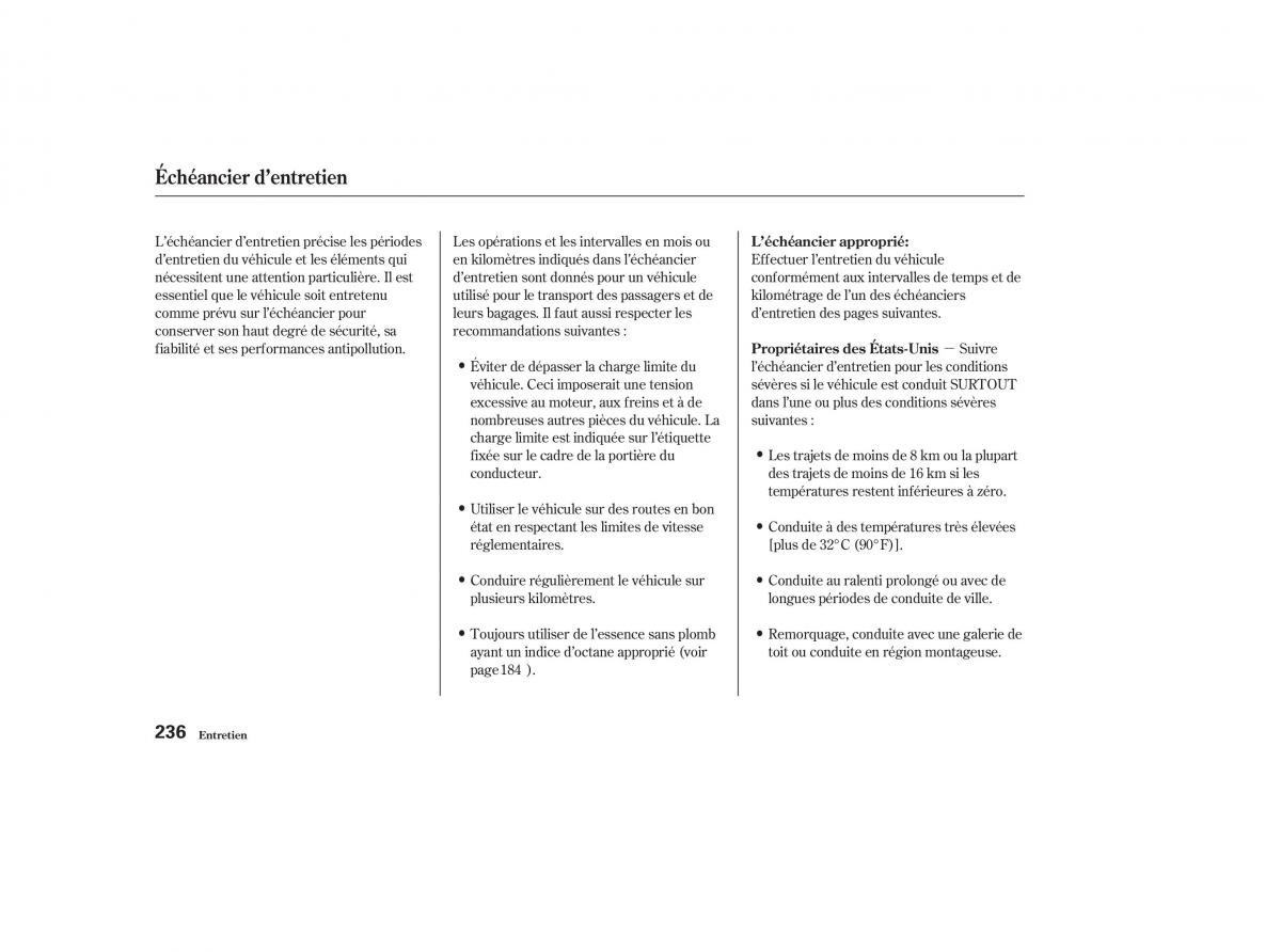 Honda CR V II 2 manuel du proprietaire / page 235