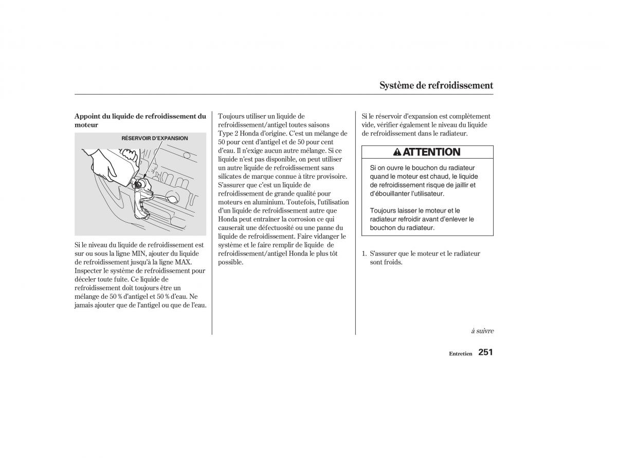 Honda CR V II 2 manuel du proprietaire / page 250