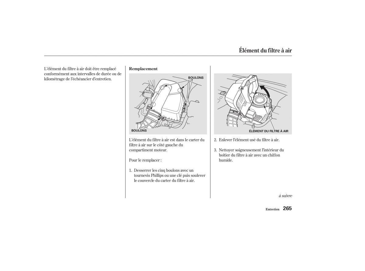 Honda CR V II 2 manuel du proprietaire / page 264