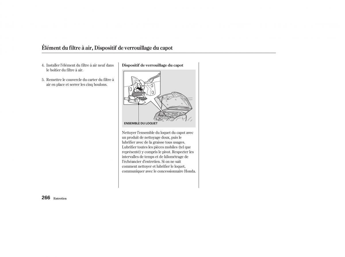 Honda CR V II 2 manuel du proprietaire / page 265