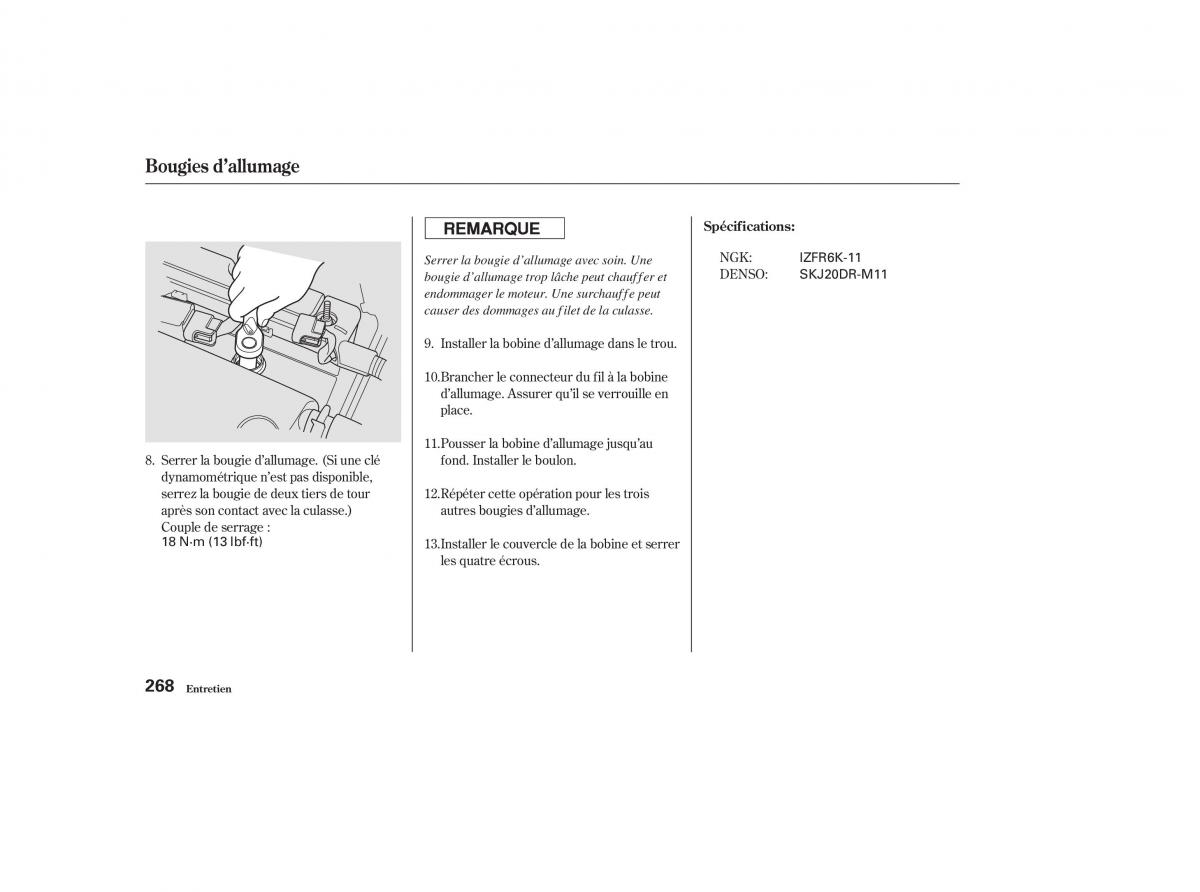 Honda CR V II 2 manuel du proprietaire / page 267