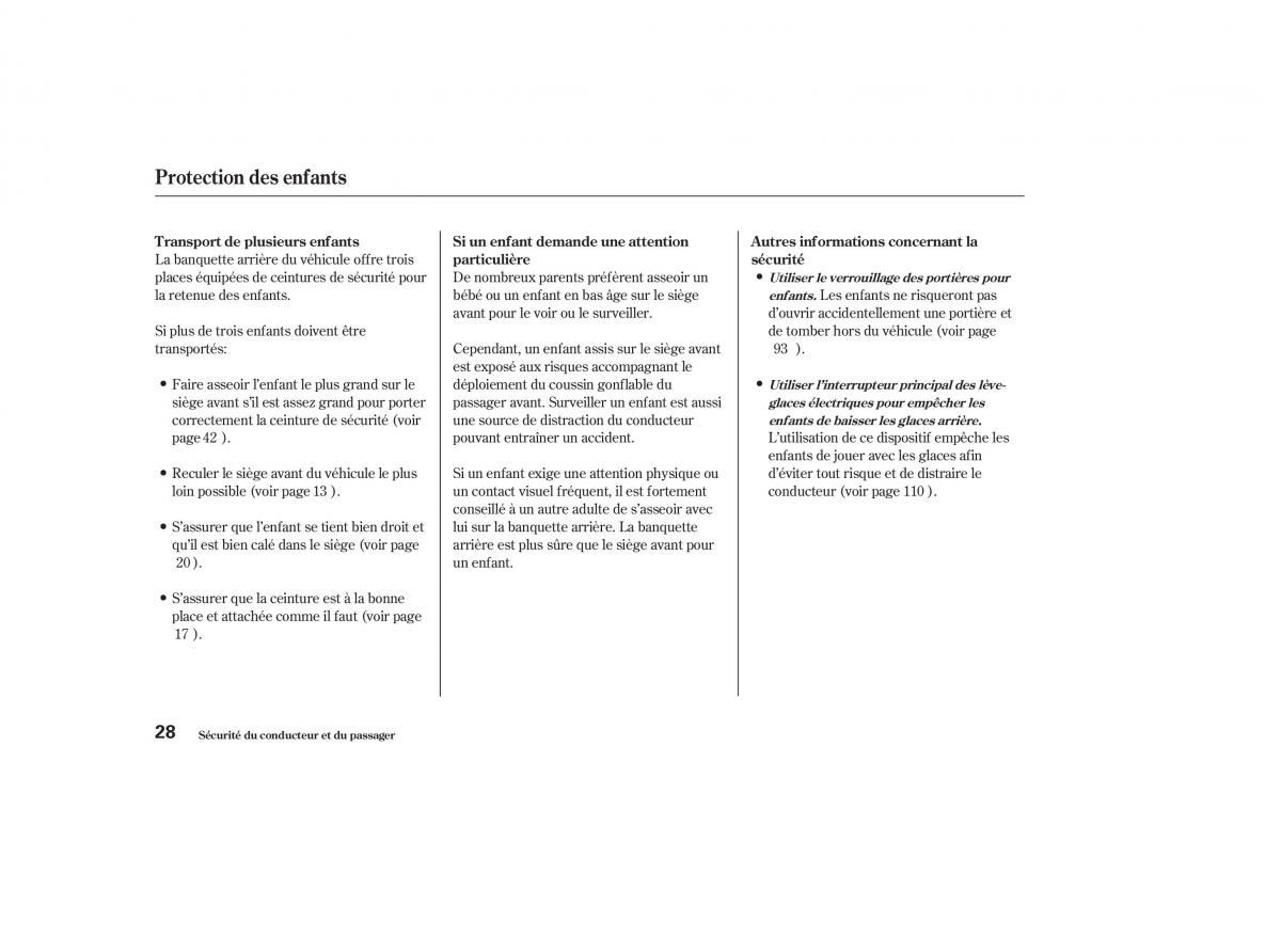 Honda CR V II 2 manuel du proprietaire / page 27