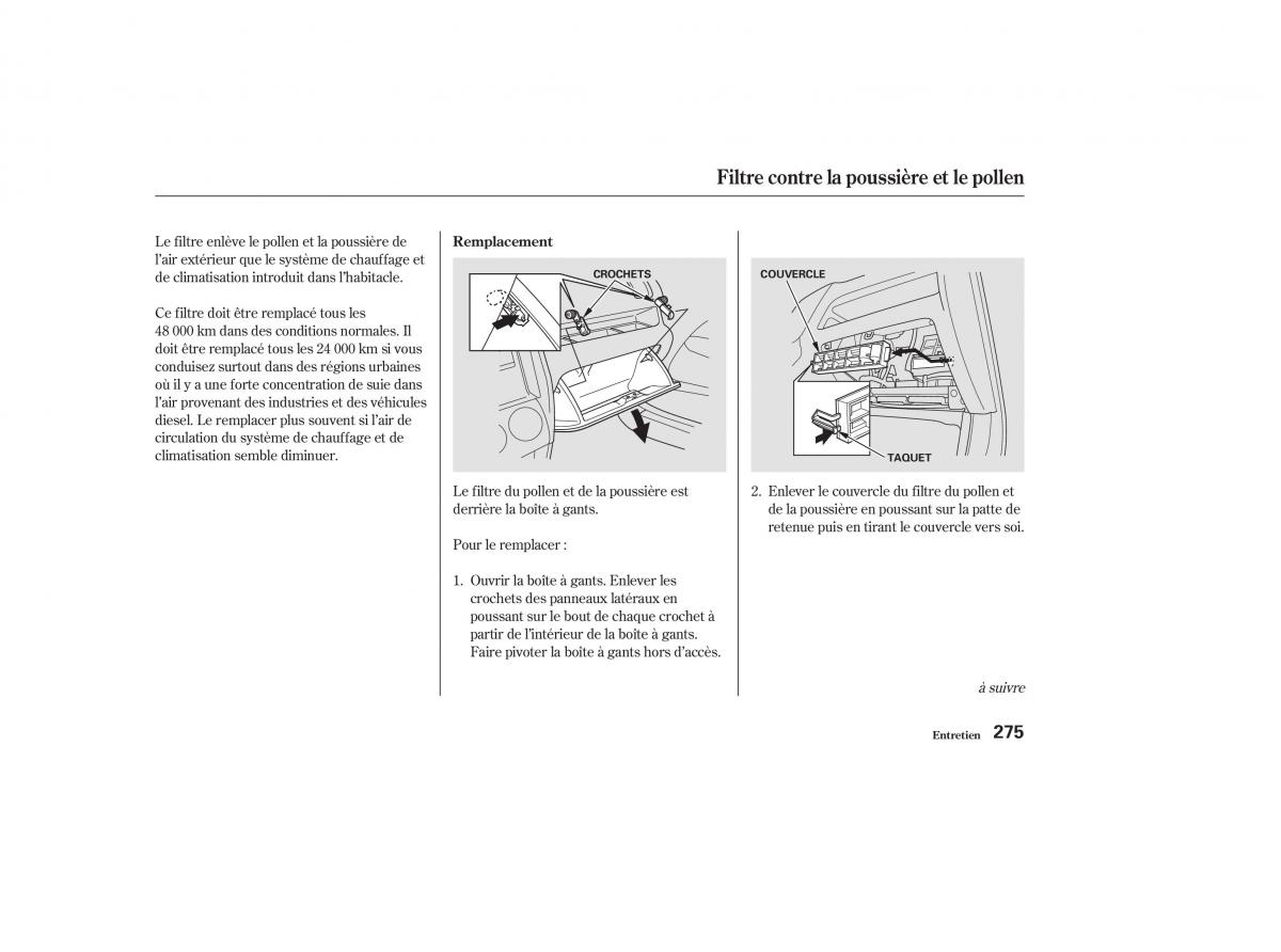 Honda CR V II 2 manuel du proprietaire / page 274