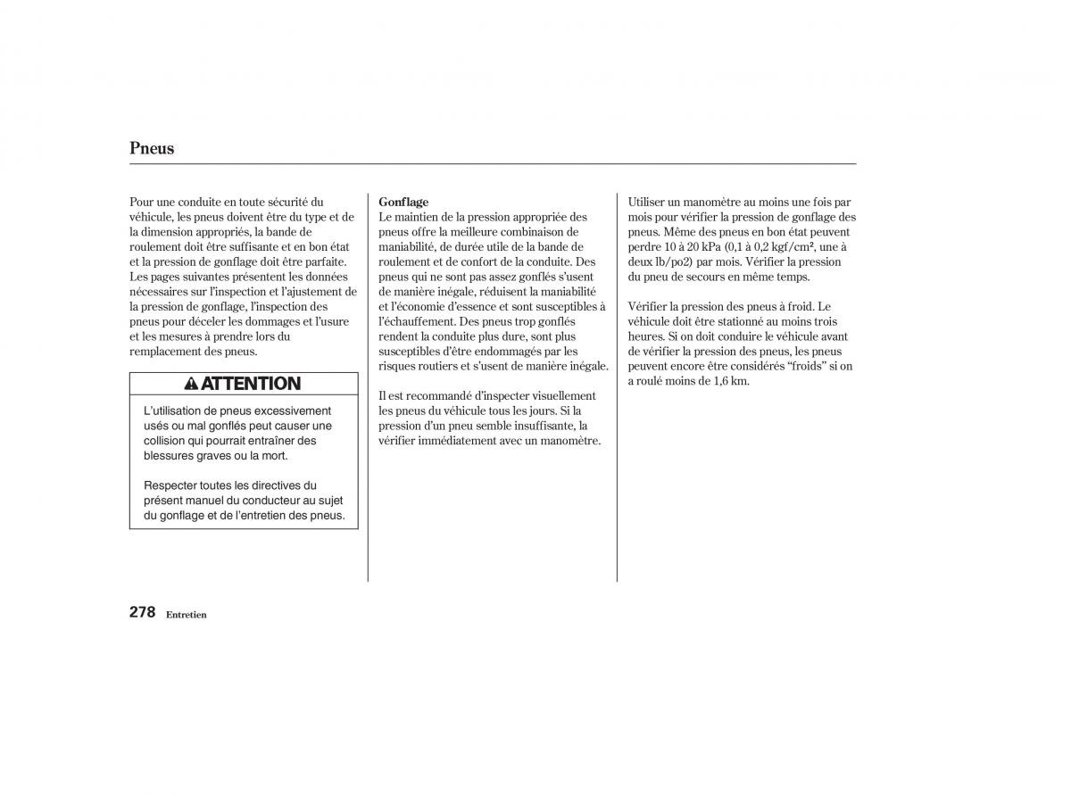 Honda CR V II 2 manuel du proprietaire / page 277