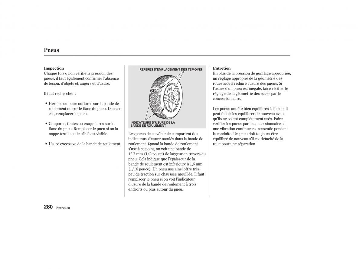 Honda CR V II 2 manuel du proprietaire / page 279