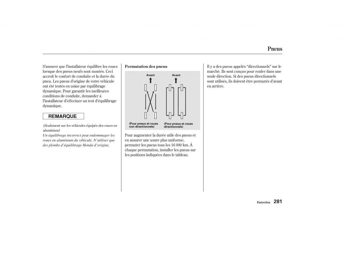 Honda CR V II 2 manuel du proprietaire / page 280