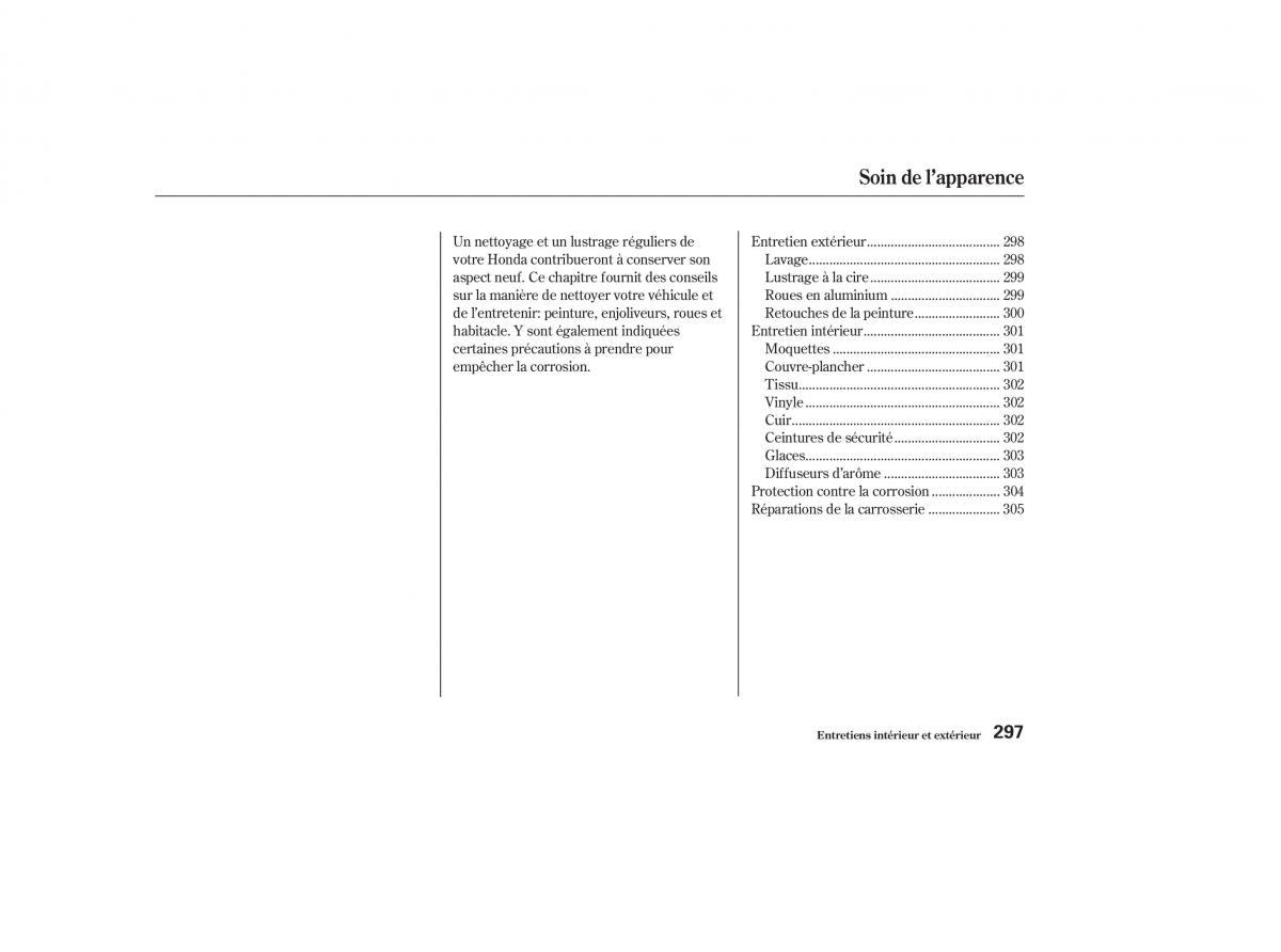 Honda CR V II 2 manuel du proprietaire / page 296