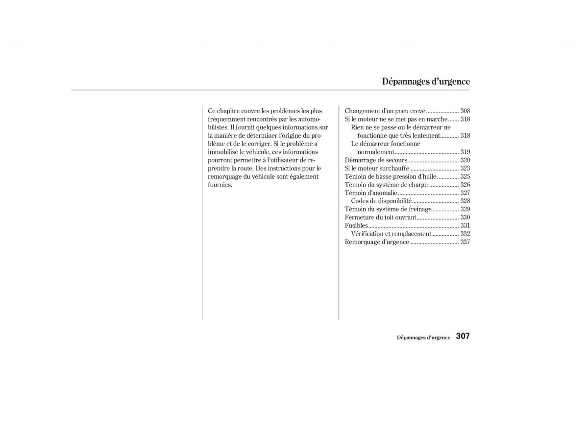 Honda CR V II 2 manuel du proprietaire / page 306