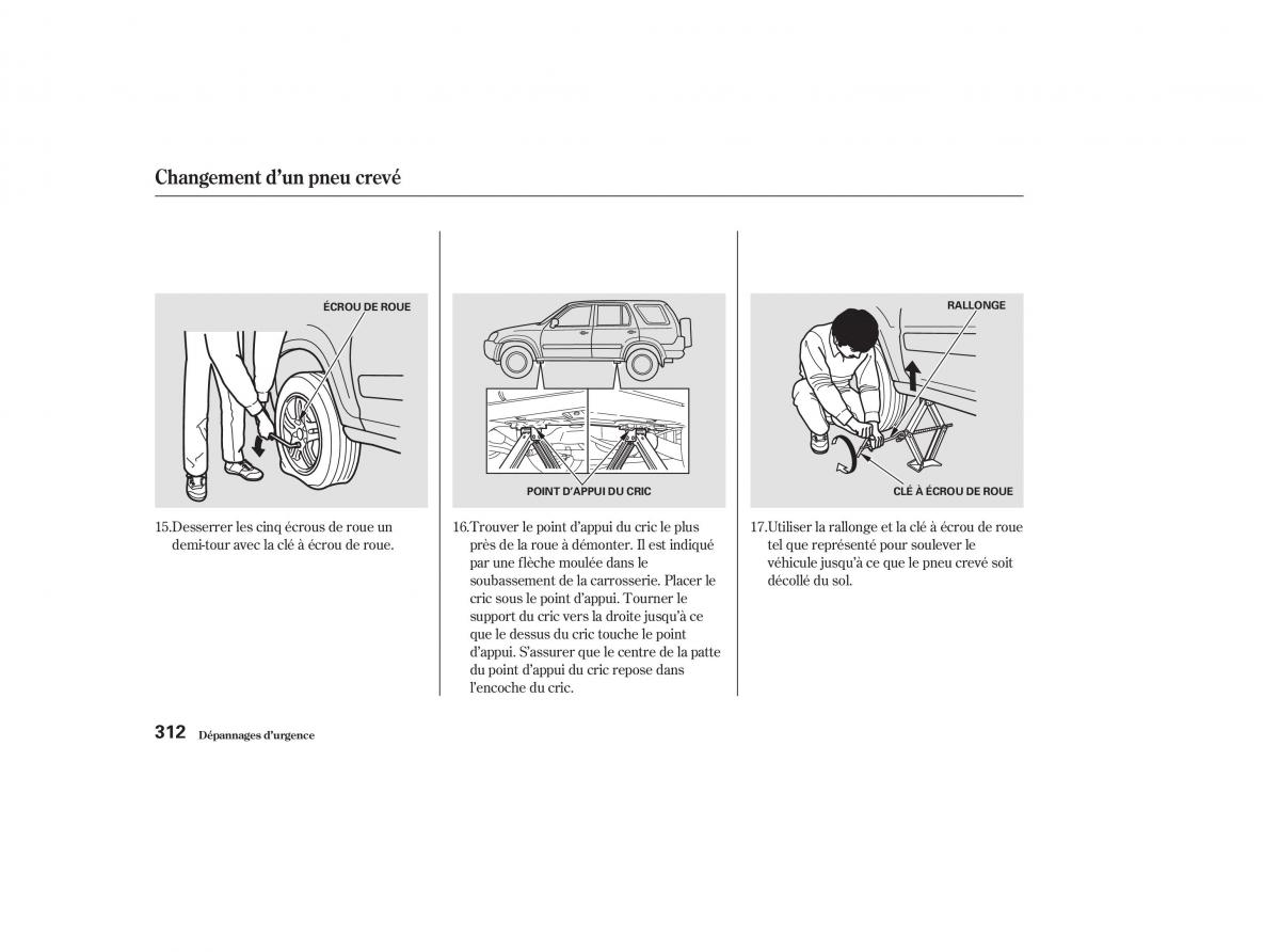 Honda CR V II 2 manuel du proprietaire / page 311