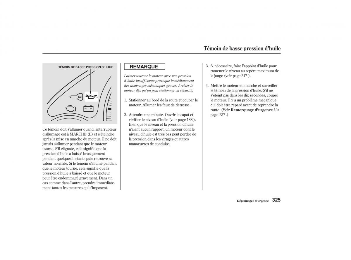 Honda CR V II 2 manuel du proprietaire / page 324